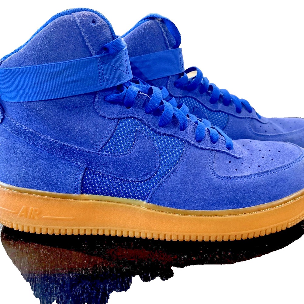 Nike Air Force 1 High 07 LV8 Blue Suede Gumdrop‎ Bottom